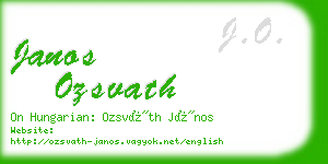 janos ozsvath business card